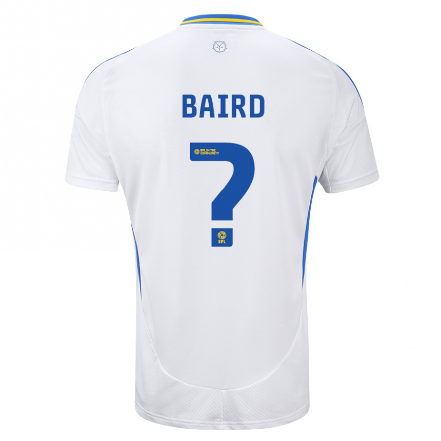 Men Football Alex Baird #0 White Blue Home Jersey 2024/25 T-Shirt Uk