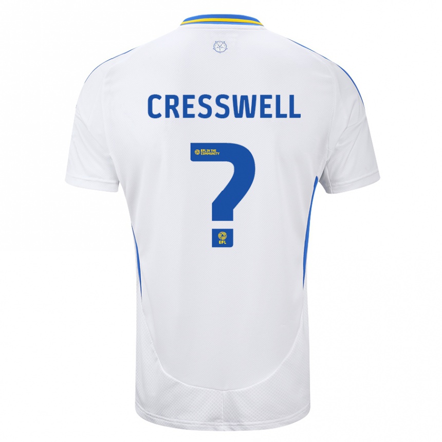 Men Football Alfie Cresswell #0 White Blue Home Jersey 2024/25 T-Shirt Uk