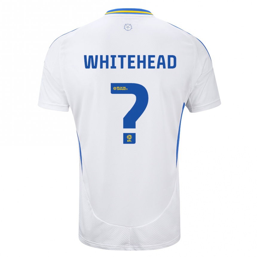 Men Football Louie Whitehead #0 White Blue Home Jersey 2024/25 T-Shirt Uk