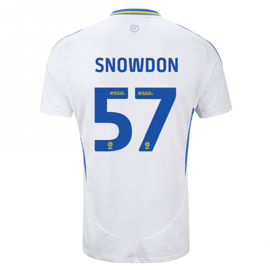 Men Football Joe Snowdon #57 White Blue Home Jersey 2024/25 T-Shirt Uk