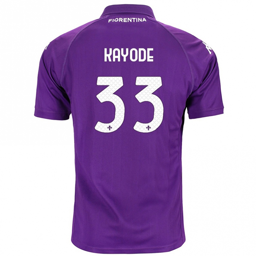 Men Football Michael Kayode #33 Purple Home Jersey 2024/25 T-Shirt Uk