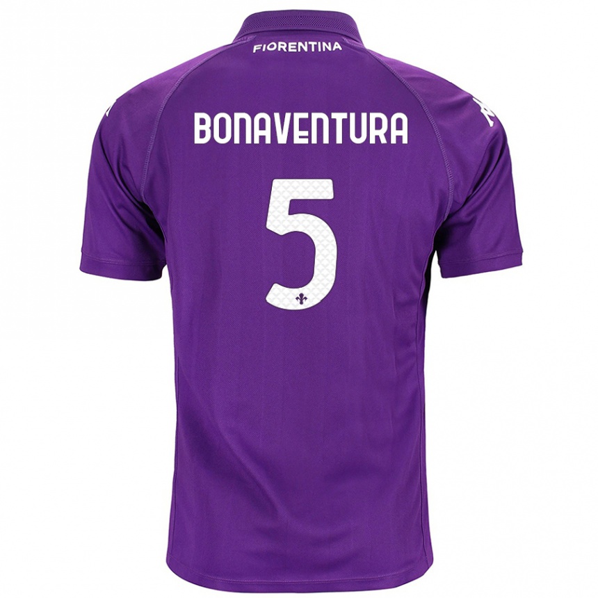 Men Football Giacomo Bonaventura #5 Purple Home Jersey 2024/25 T-Shirt Uk