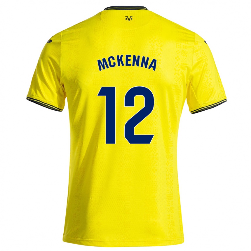 Men Football Kayla Mckenna #12 Yellow Black Home Jersey 2024/25 T-Shirt Uk