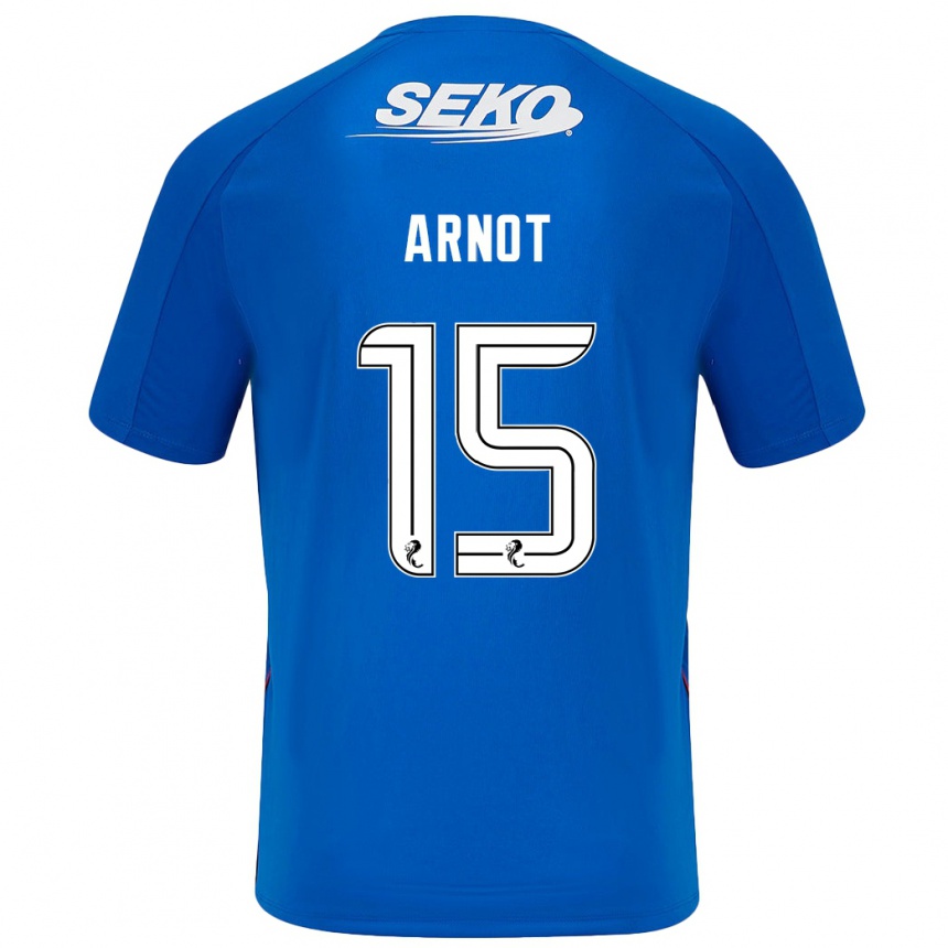 Men Football Elizabeth Arnot #15 Dark Blue Home Jersey 2024/25 T-Shirt Uk