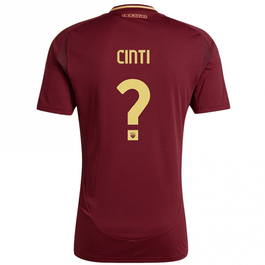 Men Football Valerio Cinti #0 Red Brown Gold Home Jersey 2024/25 T-Shirt Uk