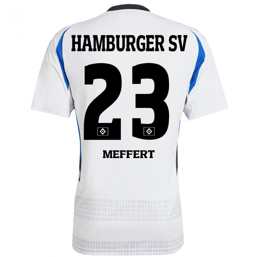 Men Football Jonas Meffert #23 White Blue Home Jersey 2024/25 T-Shirt Uk