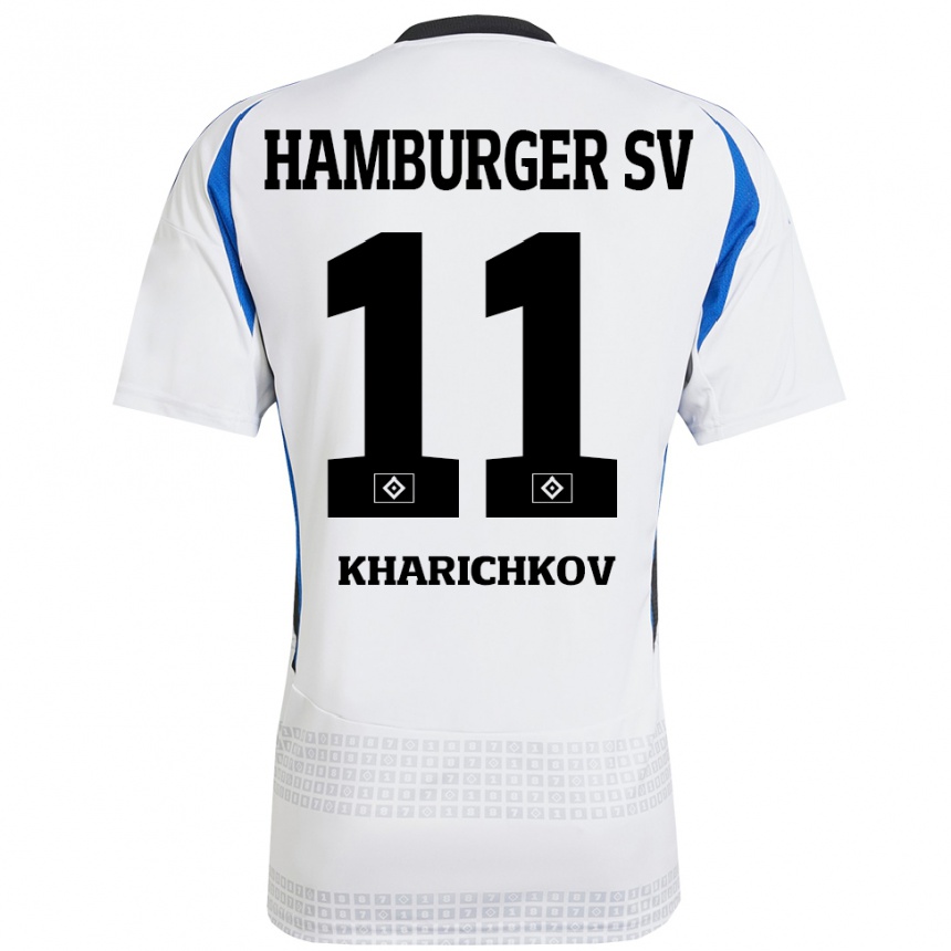 Men Football Valentyn Kharichkov #11 White Blue Home Jersey 2024/25 T-Shirt Uk