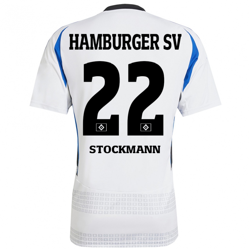 Men Football Sarah Stöckmann #22 White Blue Home Jersey 2024/25 T-Shirt Uk