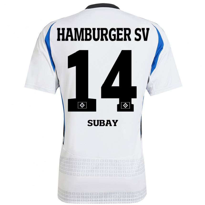 Men Football Okan Özer Subay #14 White Blue Home Jersey 2024/25 T-Shirt Uk