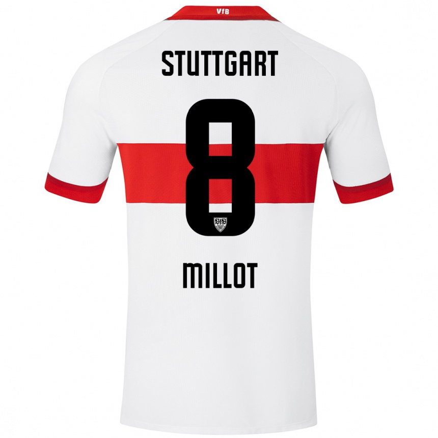 Men Football Enzo Millot #8 White Red Home Jersey 2024/25 T-Shirt Uk