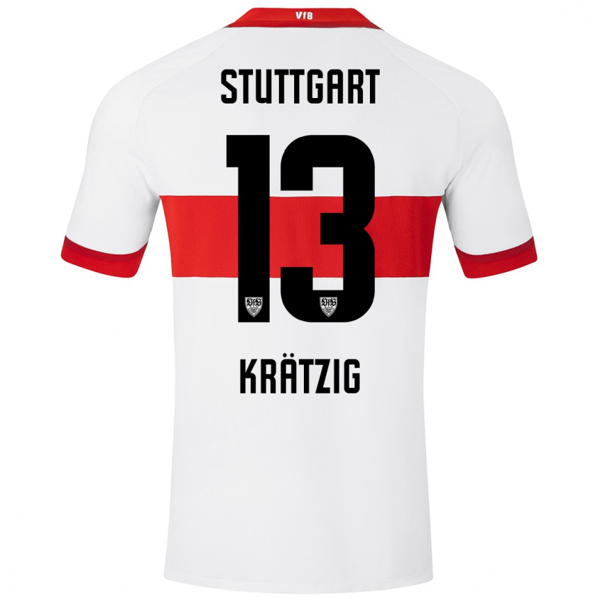 Men Football Frans Krätzig #13 White Red Home Jersey 2024/25 T-Shirt Uk