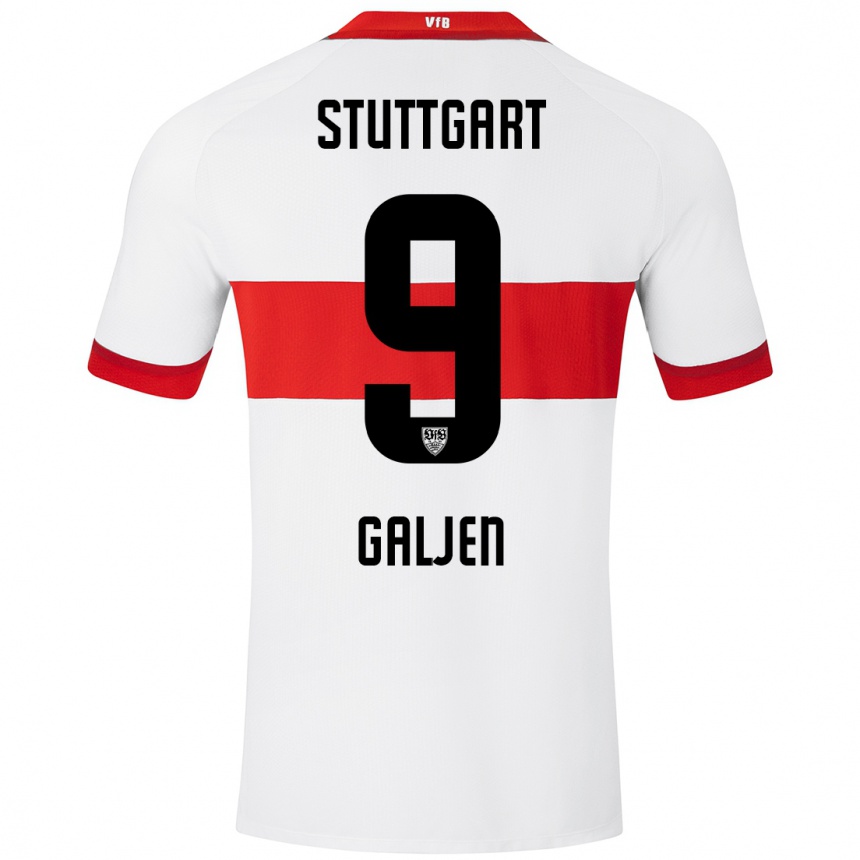 Men Football Dejan Galjen #9 White Red Home Jersey 2024/25 T-Shirt Uk