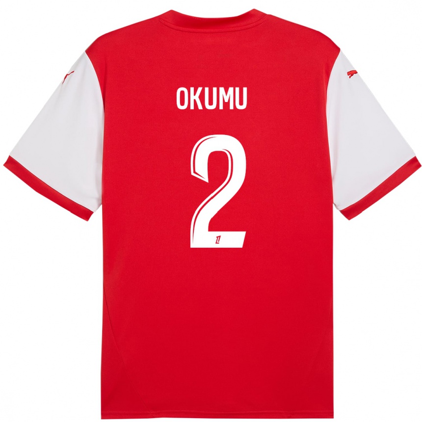 Men Football Joseph Okumu #2 Red White Home Jersey 2024/25 T-Shirt Uk