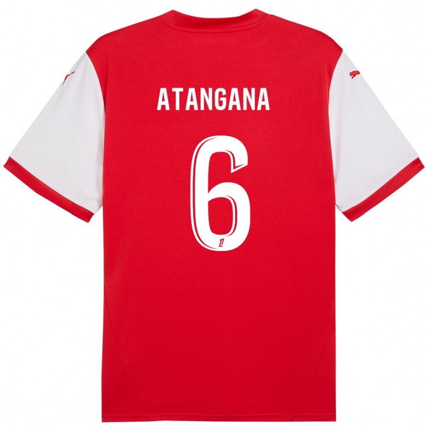 Men Football Valentin Atangana Edoa #6 Red White Home Jersey 2024/25 T-Shirt Uk