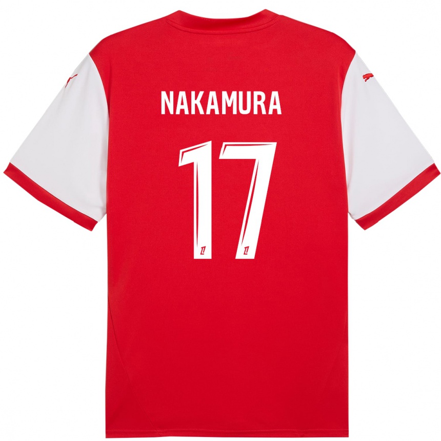 Men Football Keito Nakamura #17 Red White Home Jersey 2024/25 T-Shirt Uk