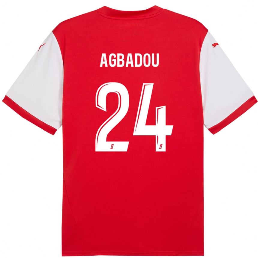 Men Football Emmanuel Agbadou #24 Red White Home Jersey 2024/25 T-Shirt Uk