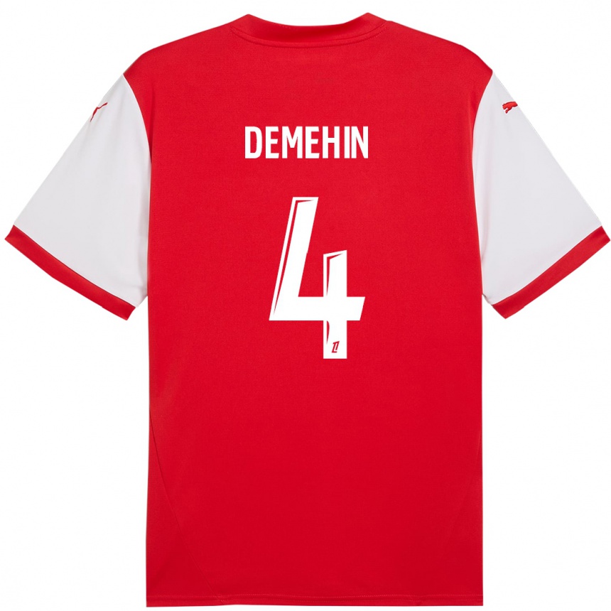 Men Football Blessing Demehin #4 Red White Home Jersey 2024/25 T-Shirt Uk