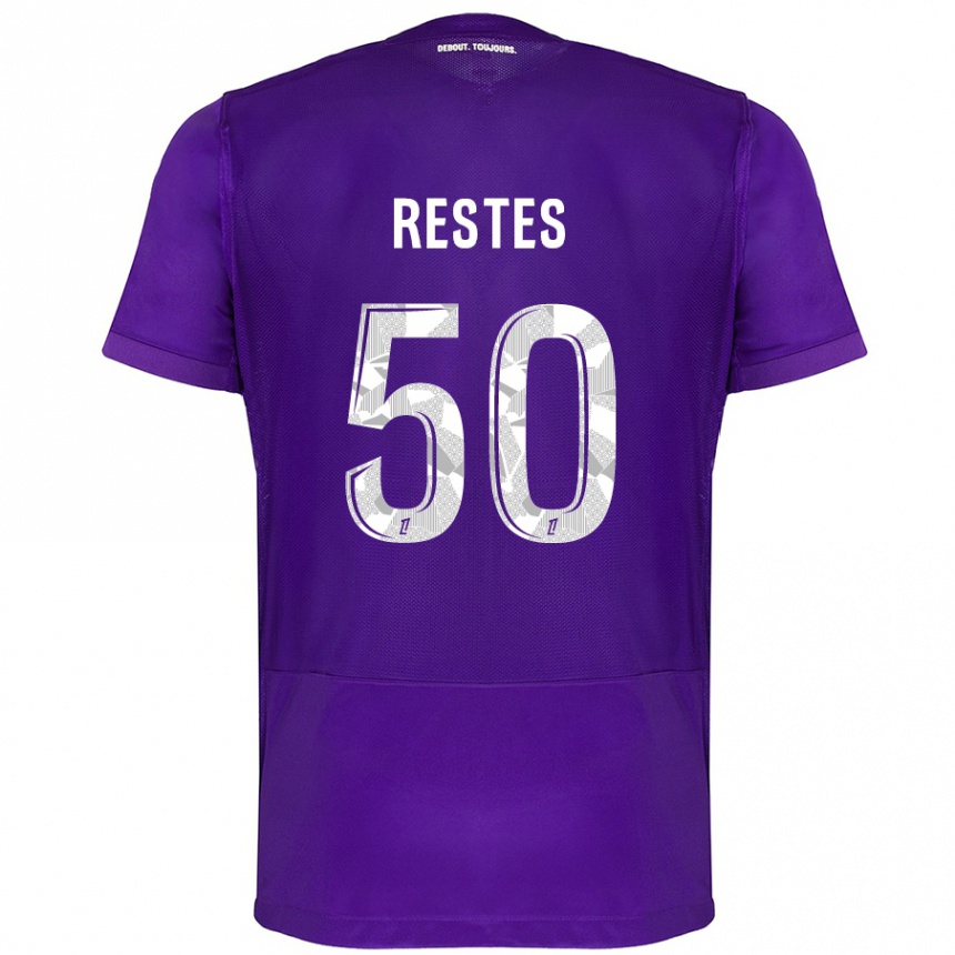 Men Football Guillaume Restes #50 Purple White Home Jersey 2024/25 T-Shirt Uk