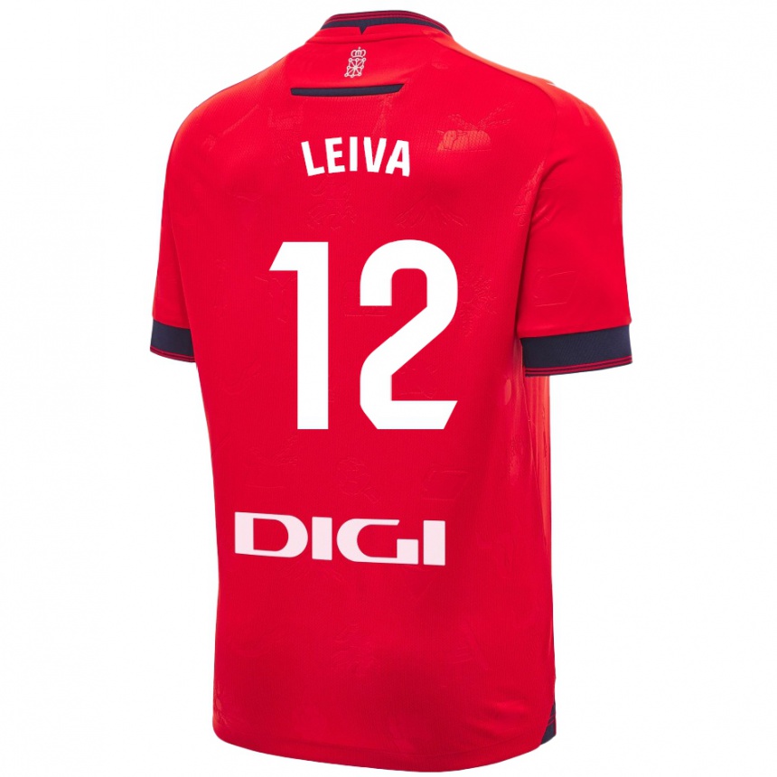 Men Football Álvaro Leiva #12 Red White Home Jersey 2024/25 T-Shirt Uk