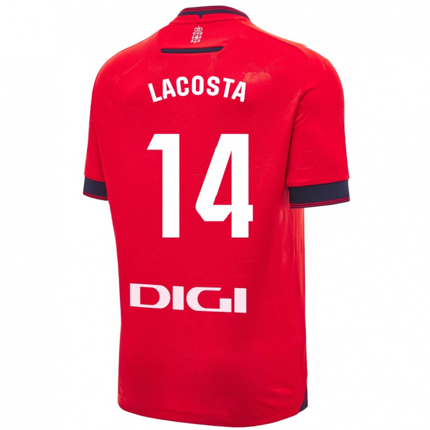 Men Football Iara Lacosta Sanchez #14 Red White Home Jersey 2024/25 T-Shirt Uk