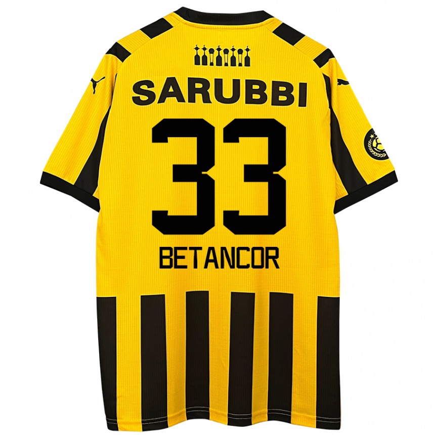 Men Football Bruno Betancor #33 Yellow Black Home Jersey 2024/25 T-Shirt Uk