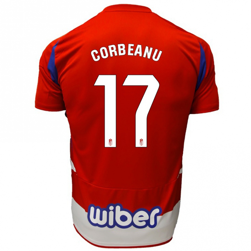 Men Football Theo Corbeanu #17 Red White Blue Home Jersey 2024/25 T-Shirt Uk