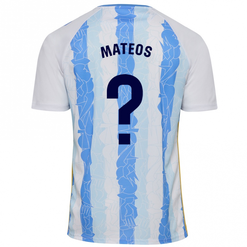 Men Football Álex Mateos #0 White Blue Home Jersey 2024/25 T-Shirt Uk