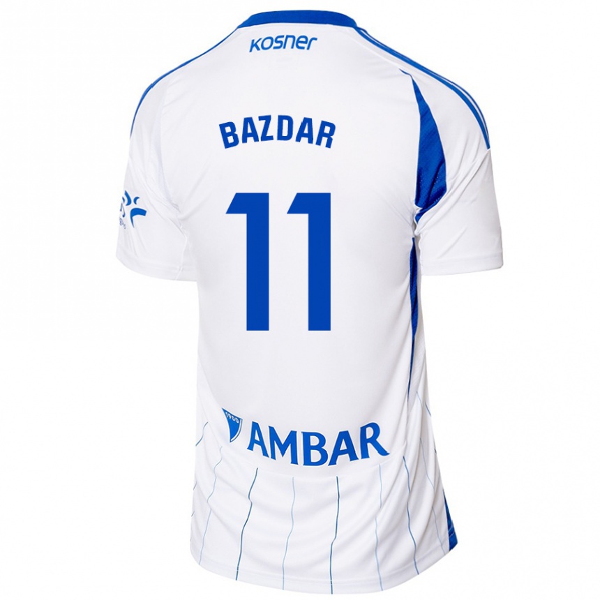 Men Football Samed Bazdar #11 Red White Home Jersey 2024/25 T-Shirt Uk