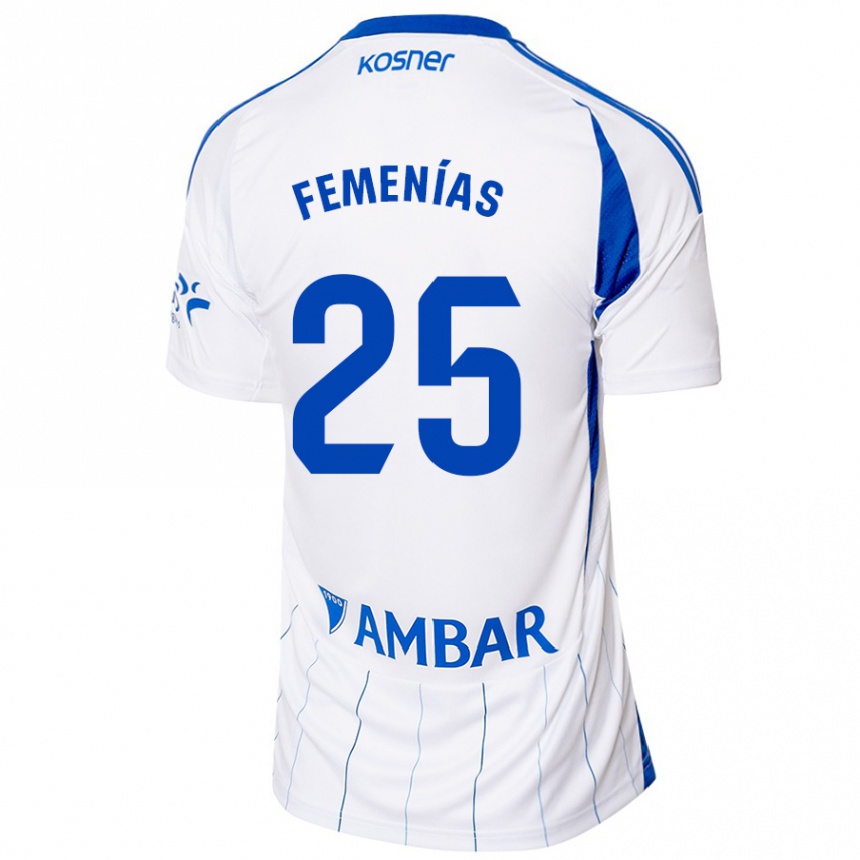 Men Football Joan Femenías #25 Red White Home Jersey 2024/25 T-Shirt Uk