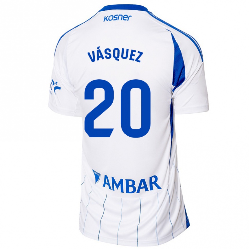 Men Football José Vásquez #20 Red White Home Jersey 2024/25 T-Shirt Uk