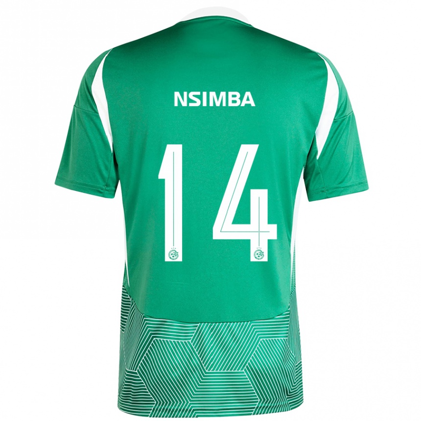 Men Football Vital Nsimba #14 Green White Home Jersey 2024/25 T-Shirt Uk