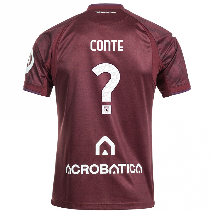 Men Football Gioele Conte #0 Maroon White Home Jersey 2024/25 T-Shirt Uk