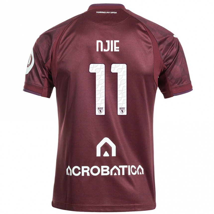 Men Football Alieu Njie #11 Maroon White Home Jersey 2024/25 T-Shirt Uk