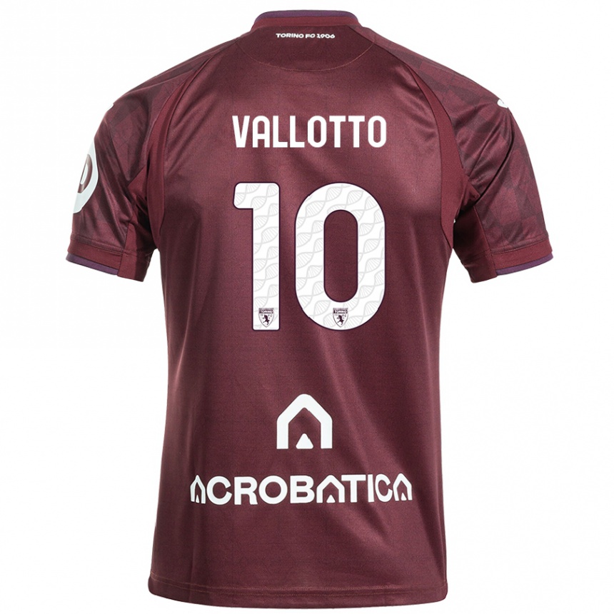 Men Football Greta Vallotto #10 Maroon White Home Jersey 2024/25 T-Shirt Uk