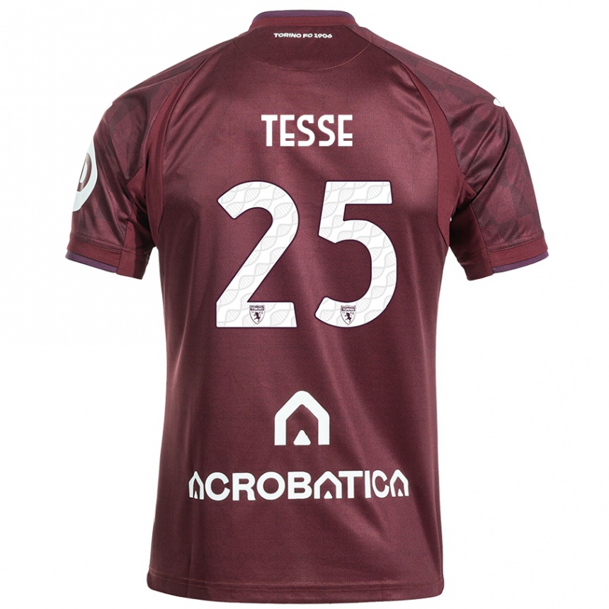 Men Football Manuela Tesse #25 Maroon White Home Jersey 2024/25 T-Shirt Uk