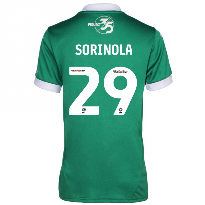 Men Football Matthew Sorinola #29 Green White Home Jersey 2024/25 T-Shirt Uk