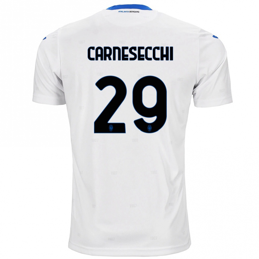 Men Football Marco Carnesecchi #29 White Away Jersey 2024/25 T-Shirt Uk