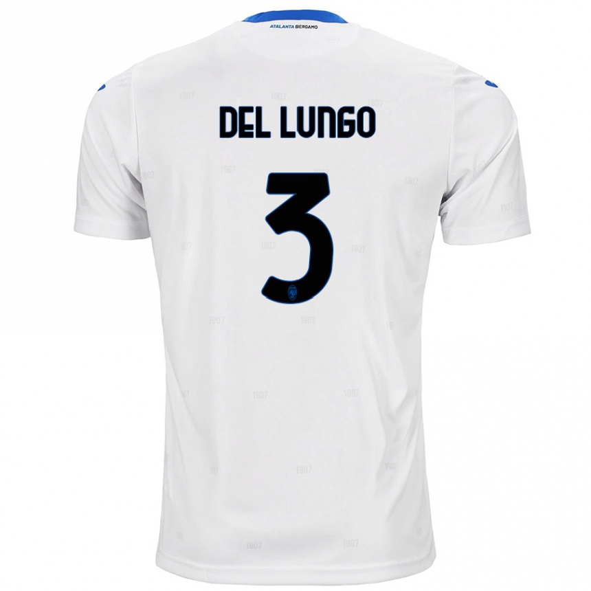 Men Football Tommaso Del Lungo #3 White Away Jersey 2024/25 T-Shirt Uk