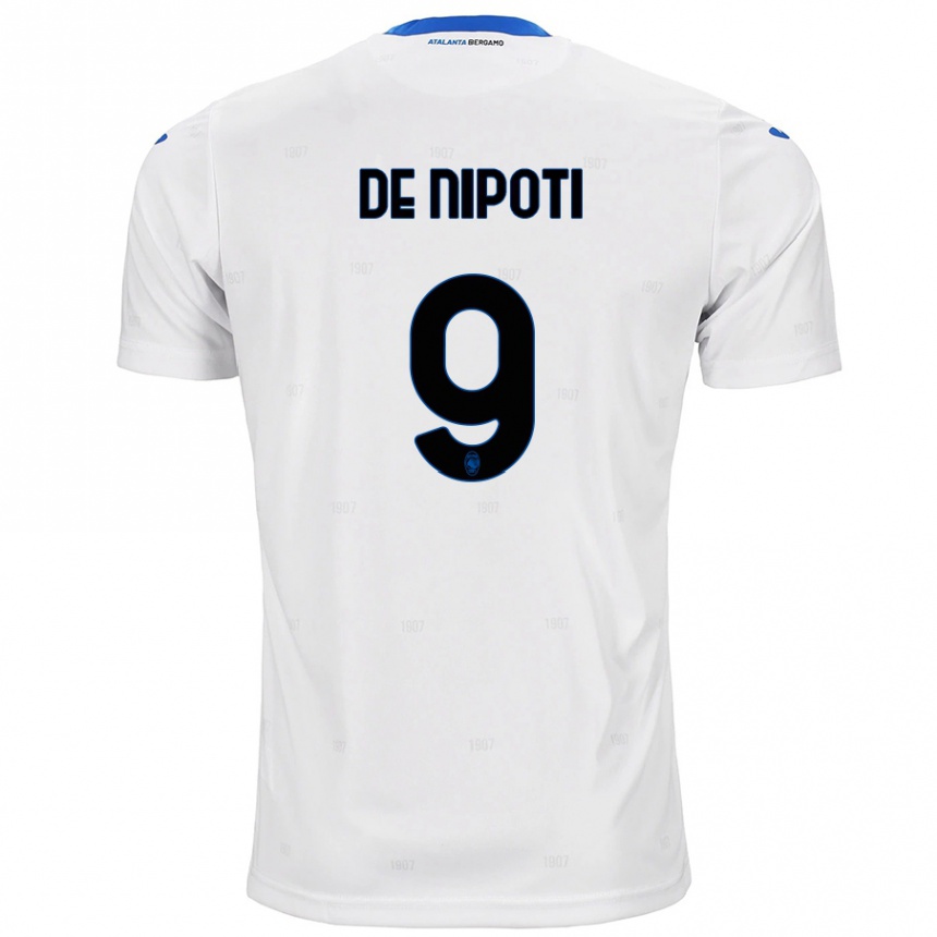 Men Football Tommaso De Nipoti #9 White Away Jersey 2024/25 T-Shirt Uk