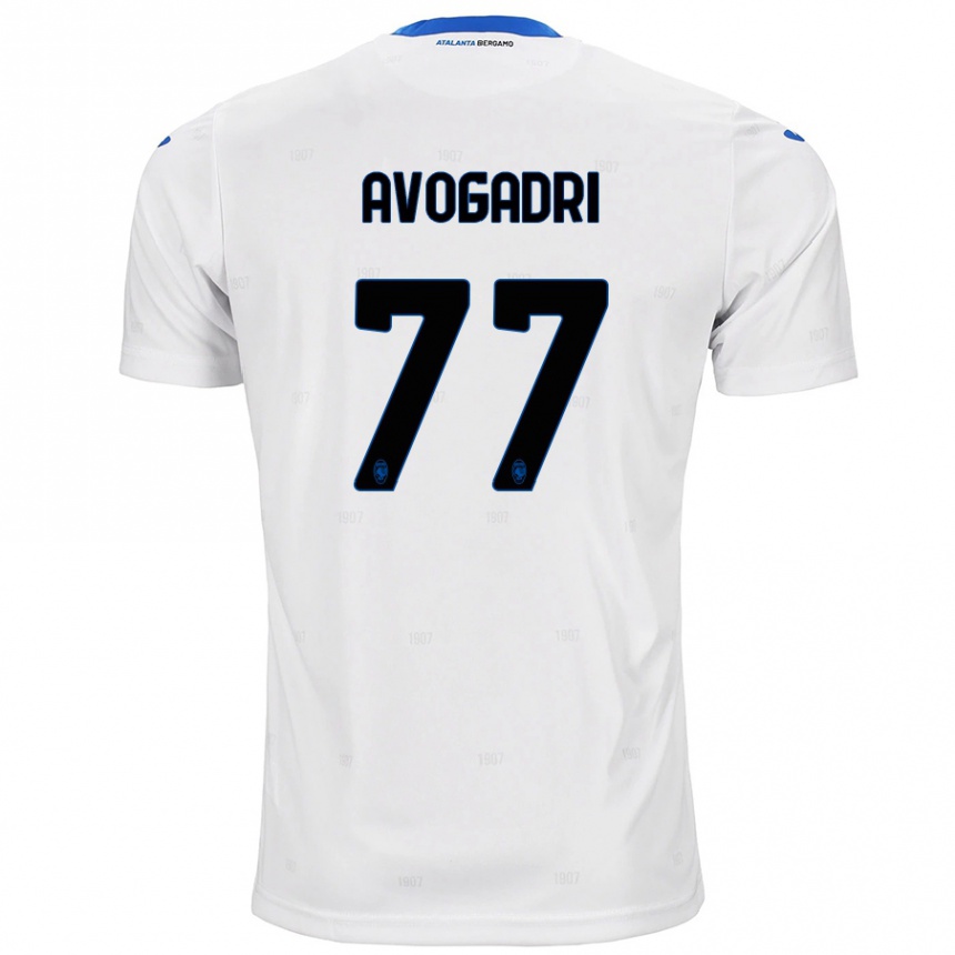 Men Football Lorenzo Avogadri #77 White Away Jersey 2024/25 T-Shirt Uk