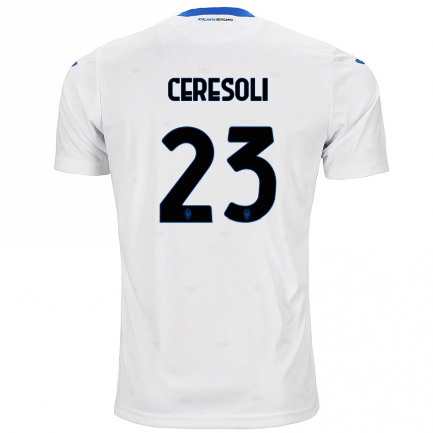 Men Football Andrea Ceresoli #23 White Away Jersey 2024/25 T-Shirt Uk