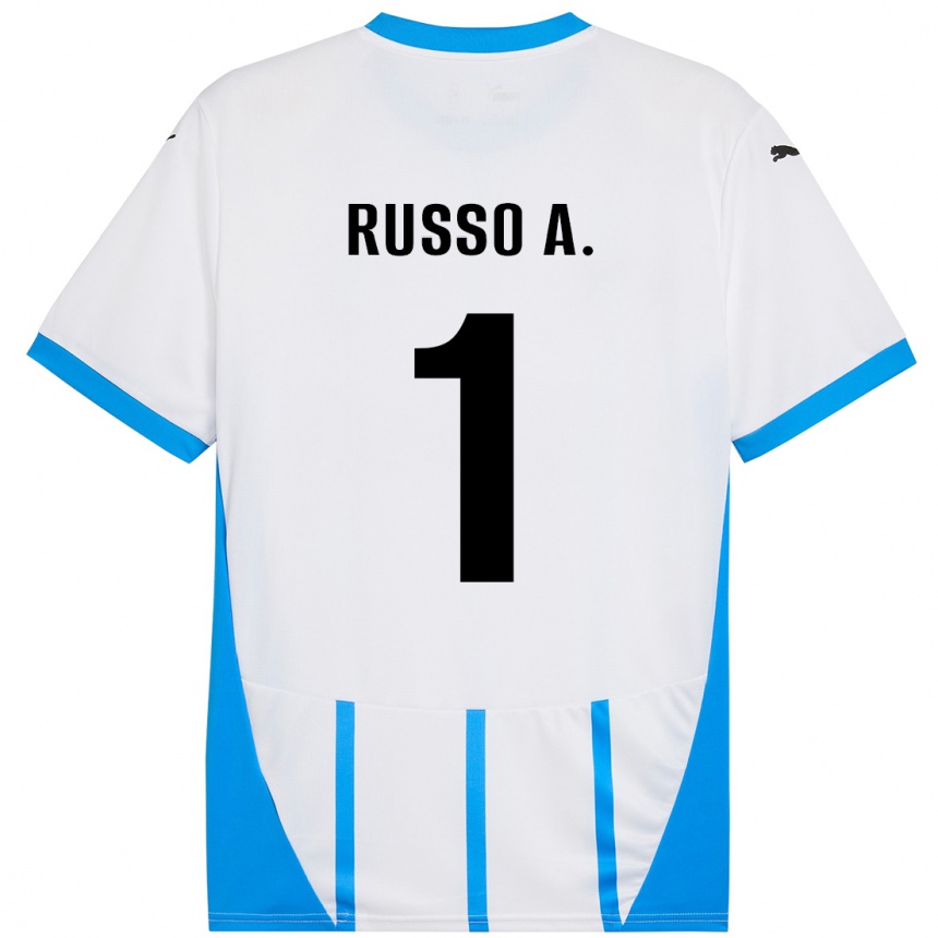 Men Football Alessandro Russo #1 White Blue Away Jersey 2024/25 T-Shirt Uk