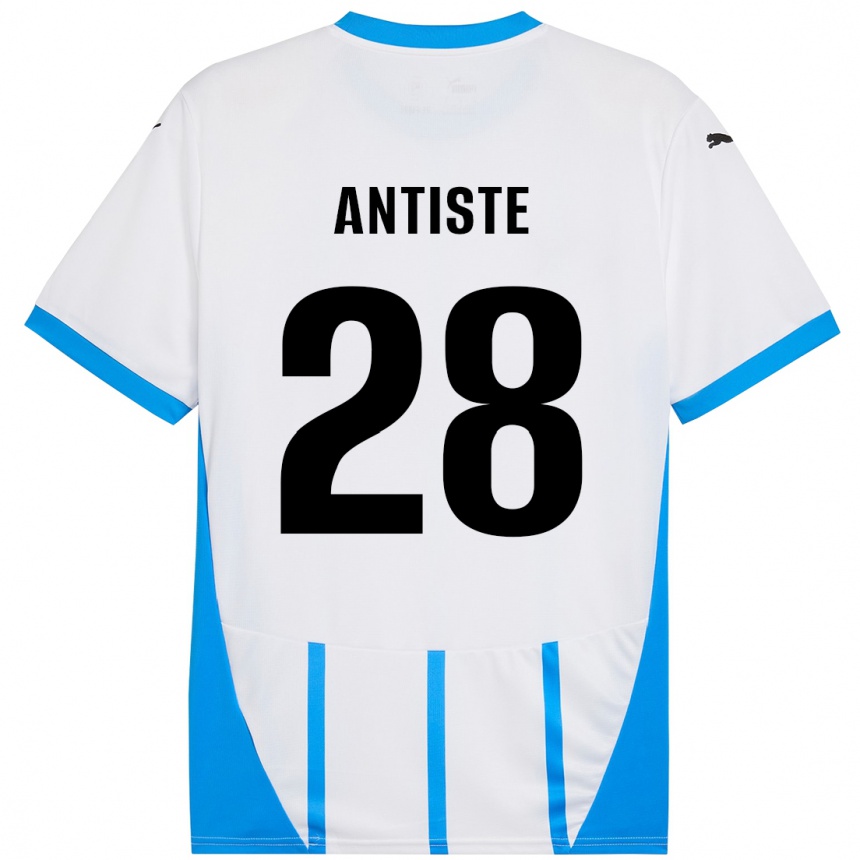 Men Football Janis Antiste #28 White Blue Away Jersey 2024/25 T-Shirt Uk