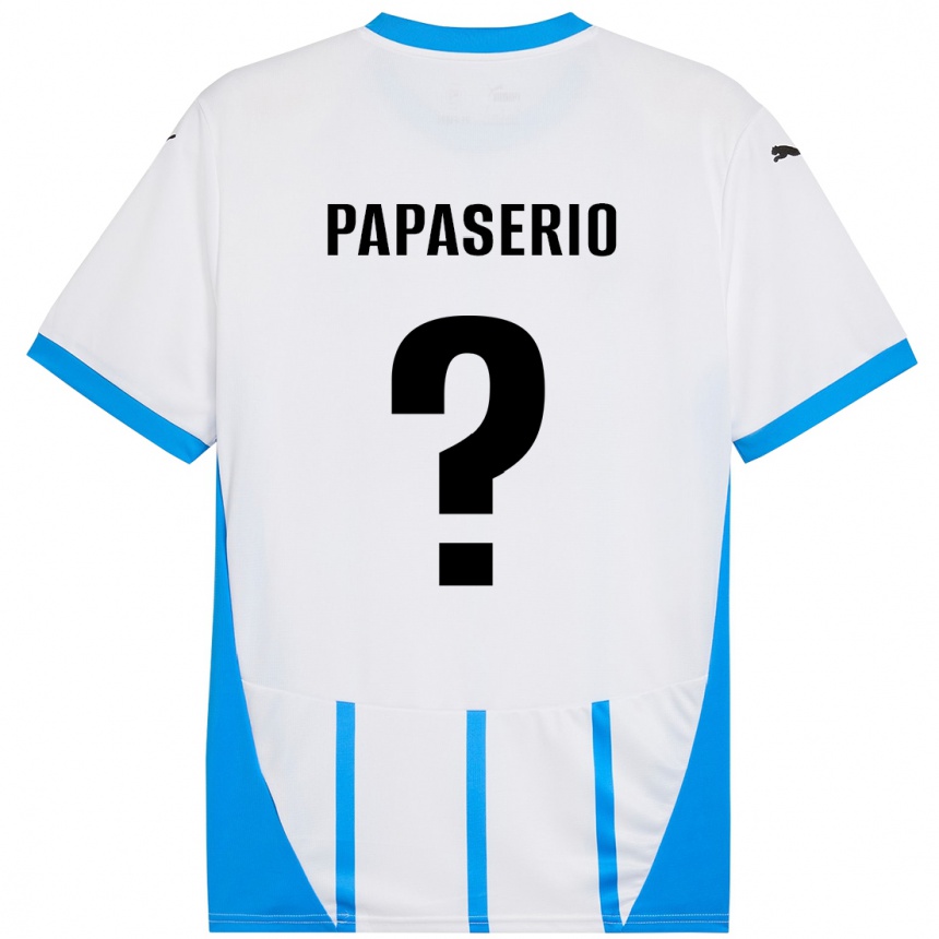 Men Football Gabriele Papaserio #0 White Blue Away Jersey 2024/25 T-Shirt Uk