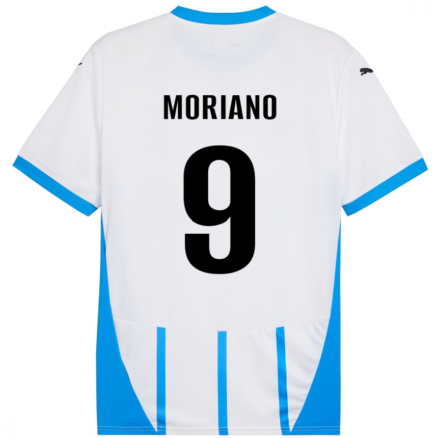 Men Football Andrea Moriano #9 White Blue Away Jersey 2024/25 T-Shirt Uk