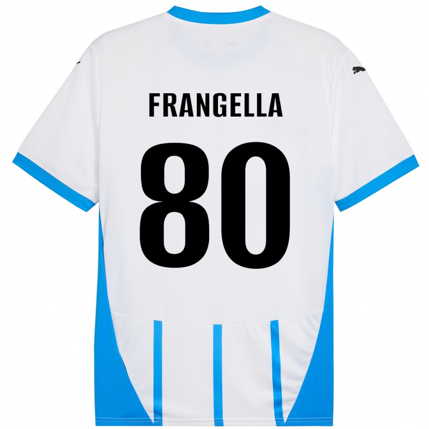 Men Football Christian Frangella #80 White Blue Away Jersey 2024/25 T-Shirt Uk