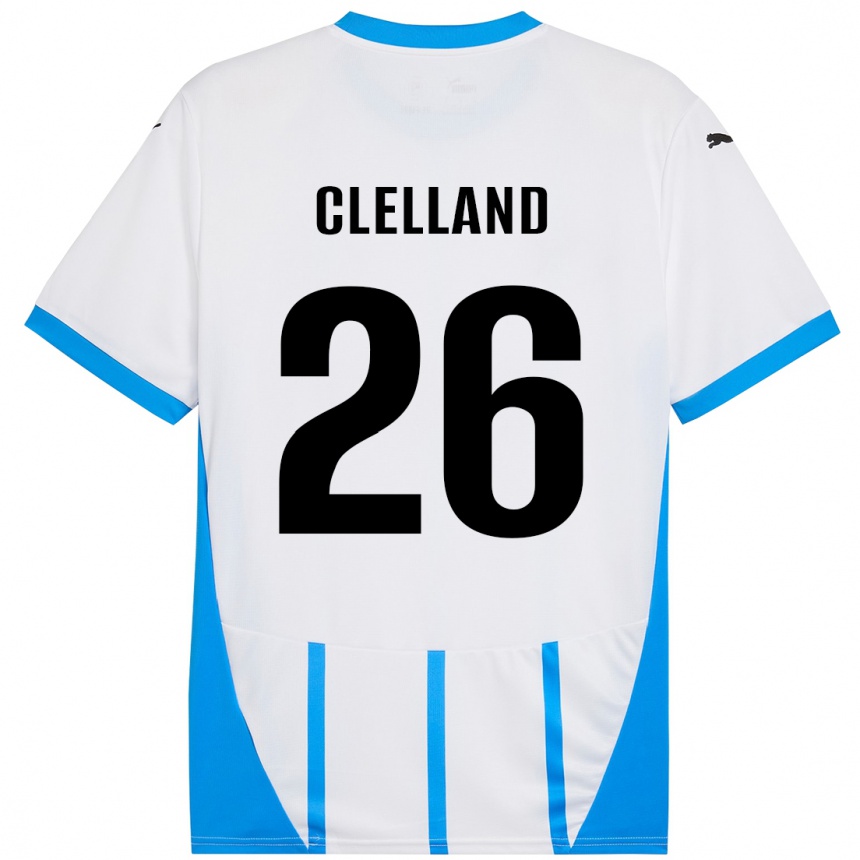 Men Football Lana Clelland #26 White Blue Away Jersey 2024/25 T-Shirt Uk