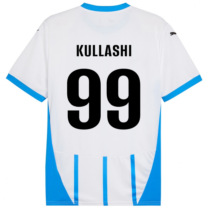 Men Football Loreta Kullashi #99 White Blue Away Jersey 2024/25 T-Shirt Uk