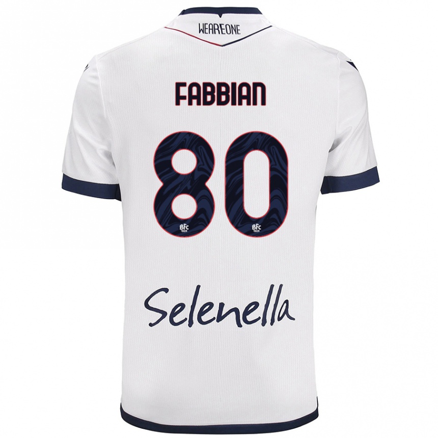 Men Football Giovanni Fabbian #80 White Royal Blue Away Jersey 2024/25 T-Shirt Uk