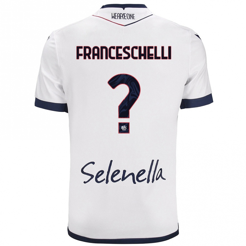 Men Football Matteo Franceschelli #0 White Royal Blue Away Jersey 2024/25 T-Shirt Uk